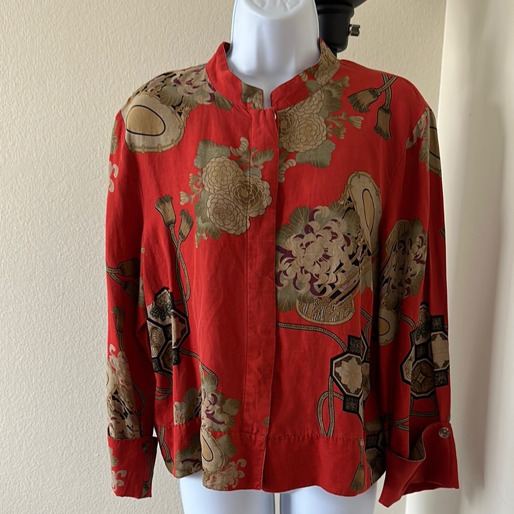 Citron Red and Gold Floral Jacket